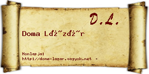 Doma Lázár névjegykártya